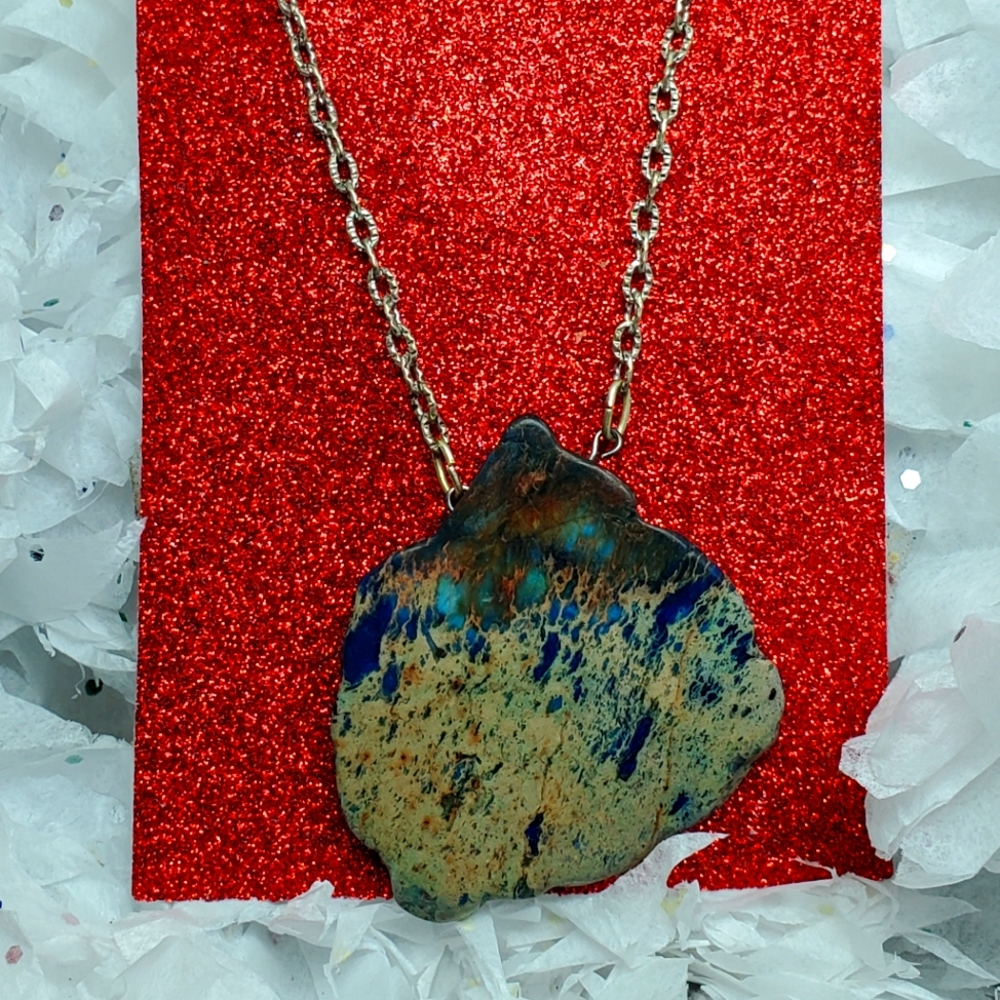 17 inches imperial jasper choker necklace blue